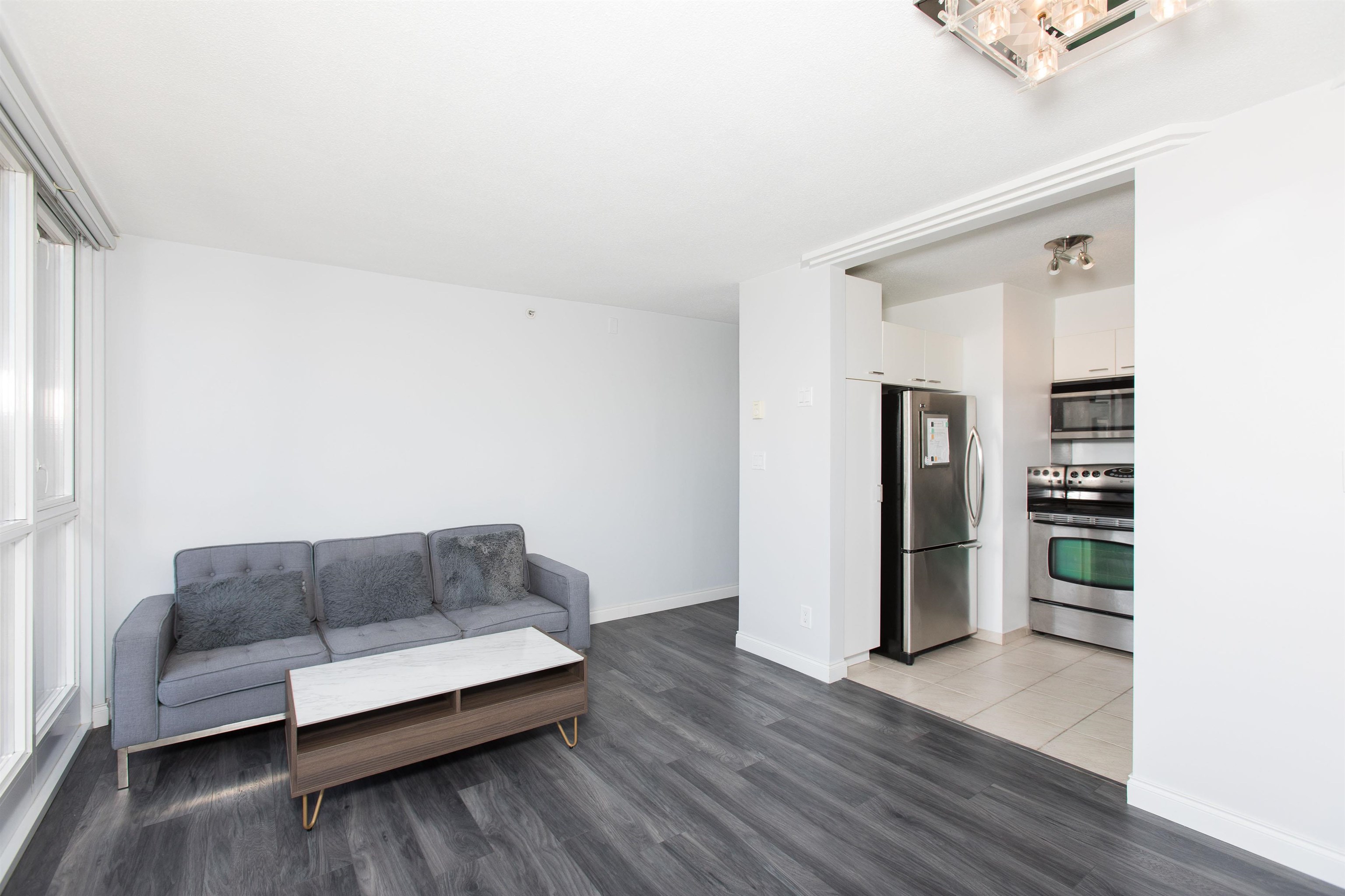 very spacious and bright living room with facing east