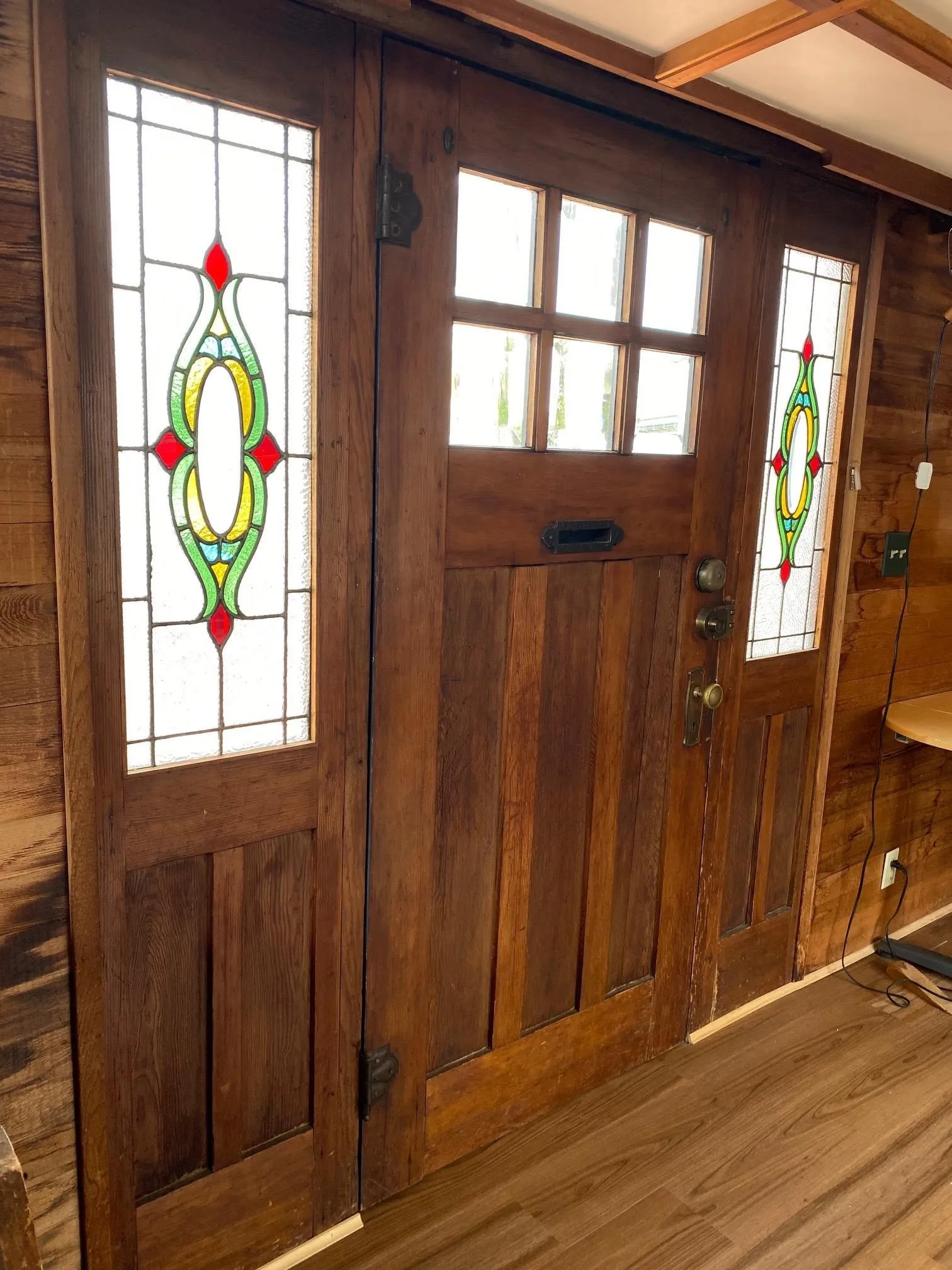 Stained Glass and Solid Wood Door