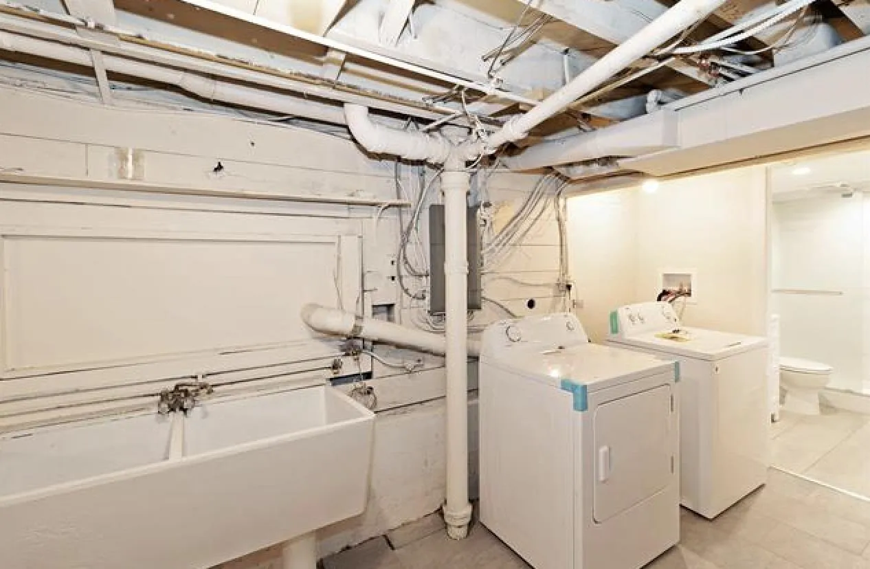 laundry room in the basement