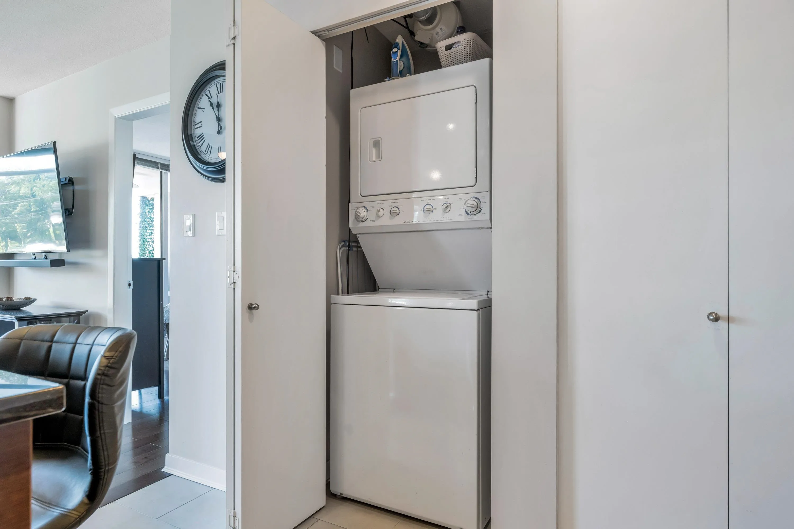 Plenty of room in the laundry area for a good sized washer and dryer plus storage of your laundry and cleaning supplies