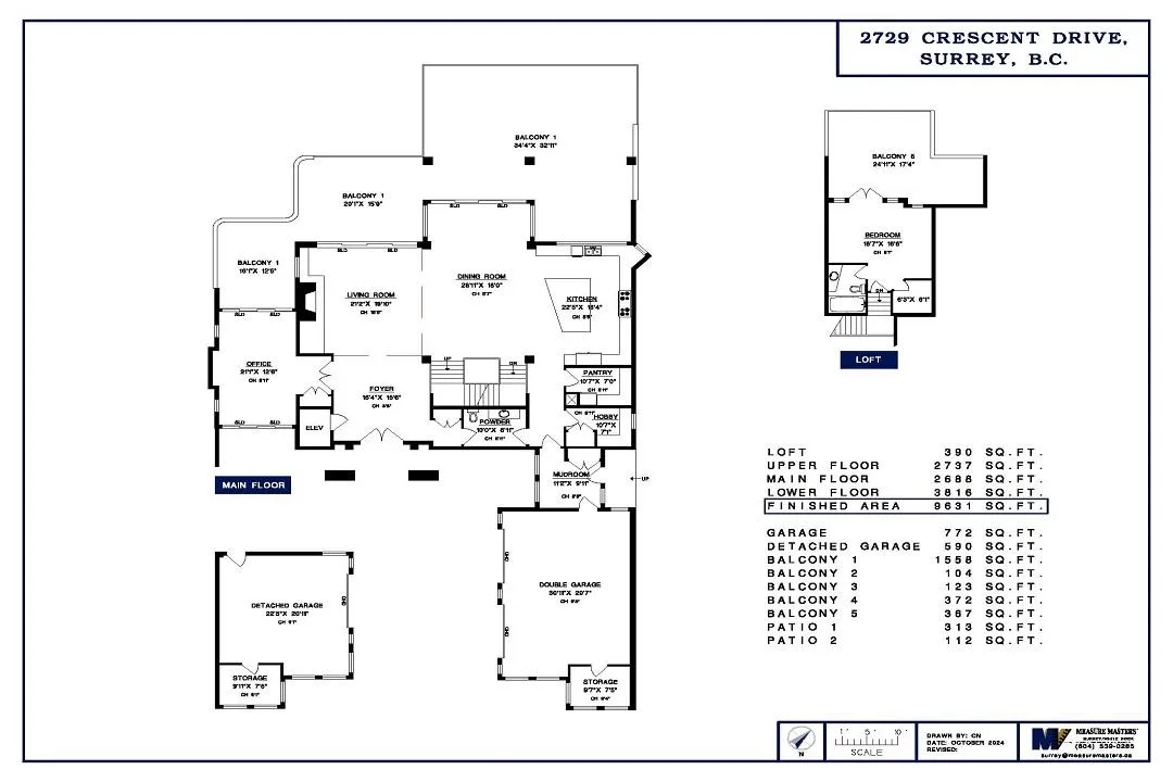 Main Floor2688 SF & Guest bedroom 390 SF