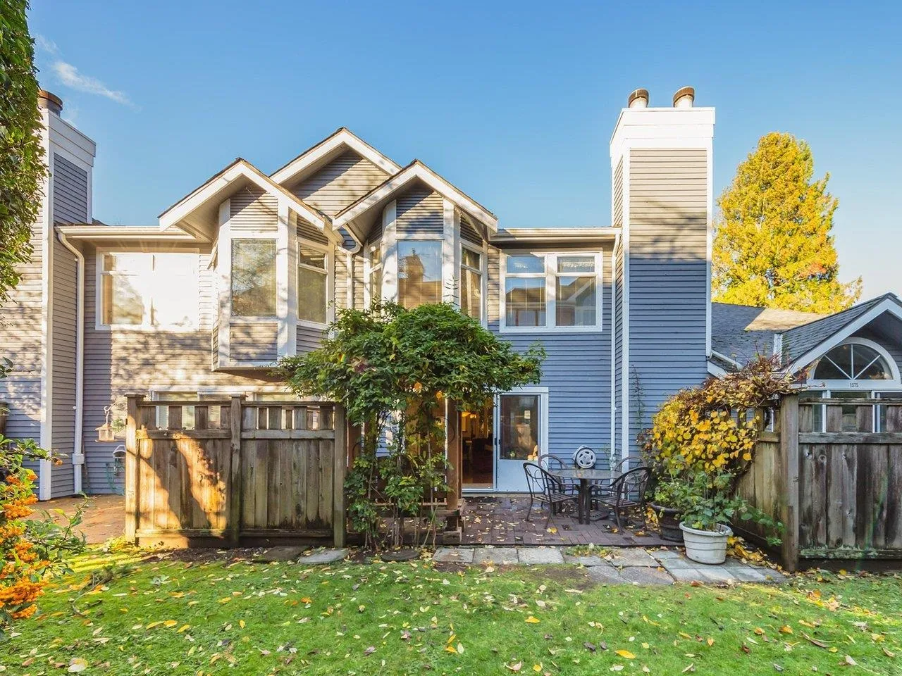 Shows patio and fenced areas for privacy