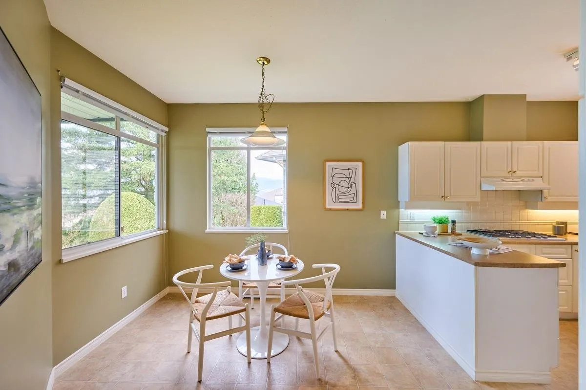 Spacious Eating Area in Kitchen with a large window