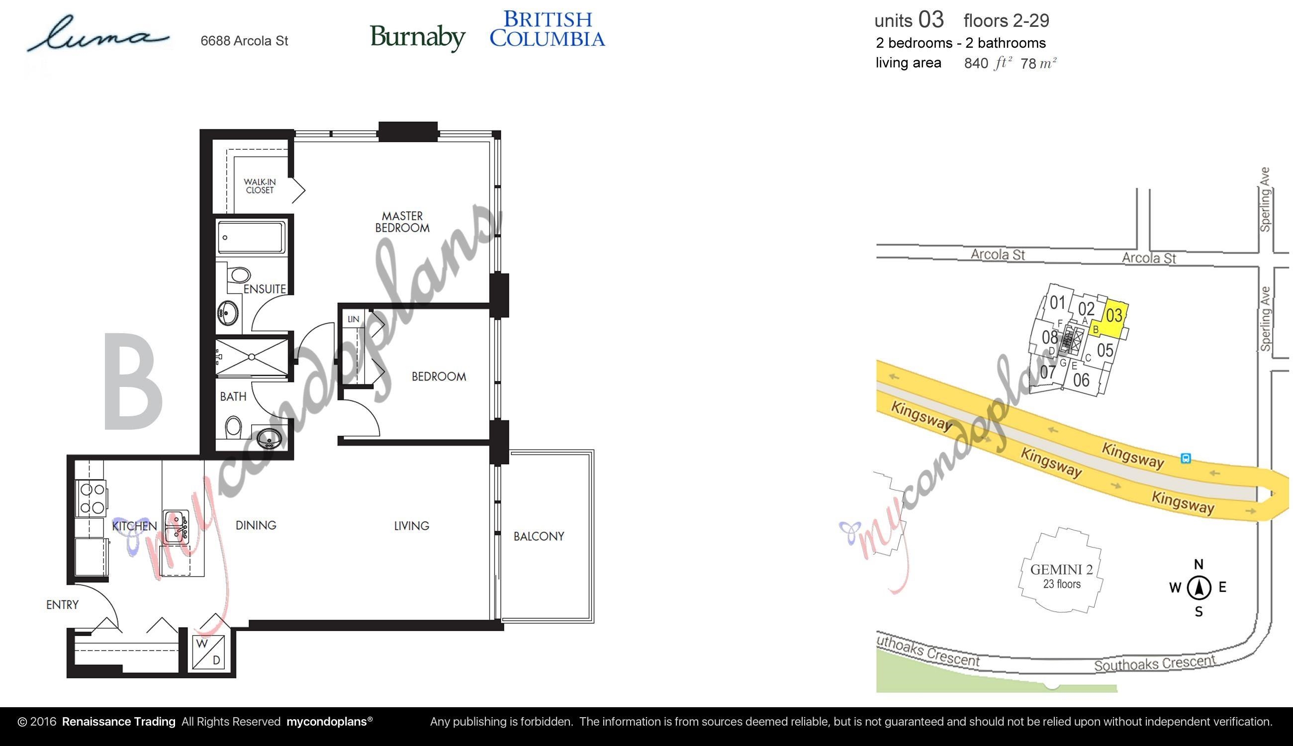 1503-6688 ARCOLA STREET, Burnaby, British Columbia Apartment/Condo, 2 Bedrooms, 2 Bathrooms, Residential Attached,For Sale, MLS-R2811309